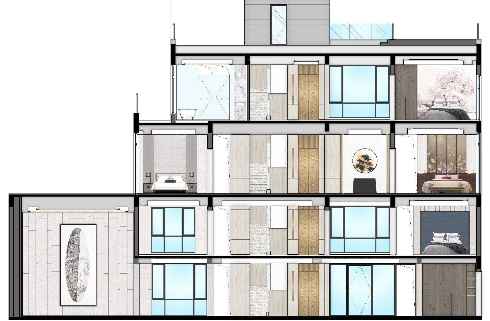 广东佛山信财置业绿岛湖项目合院别墅样板房  INNEST意巢设计-57