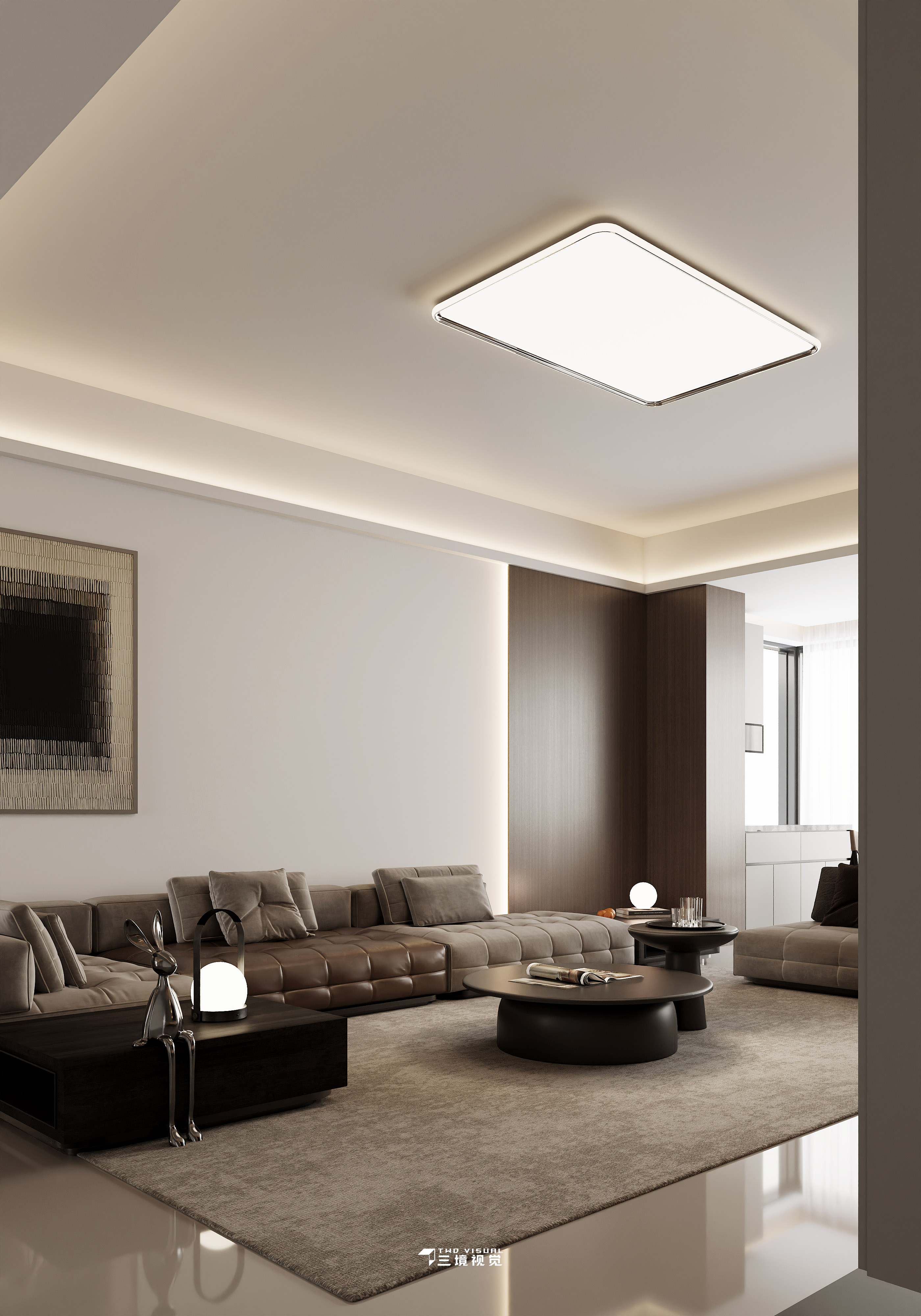 住宅-现代客厅卧室小户型设计-1