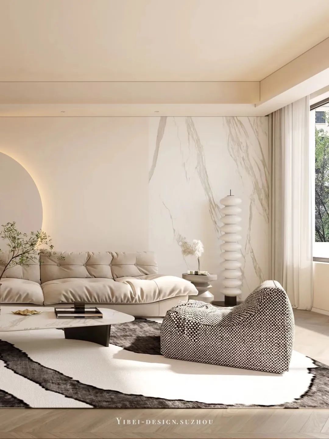 奶油系浪漫家居丨中国苏州丨一贝设计-7