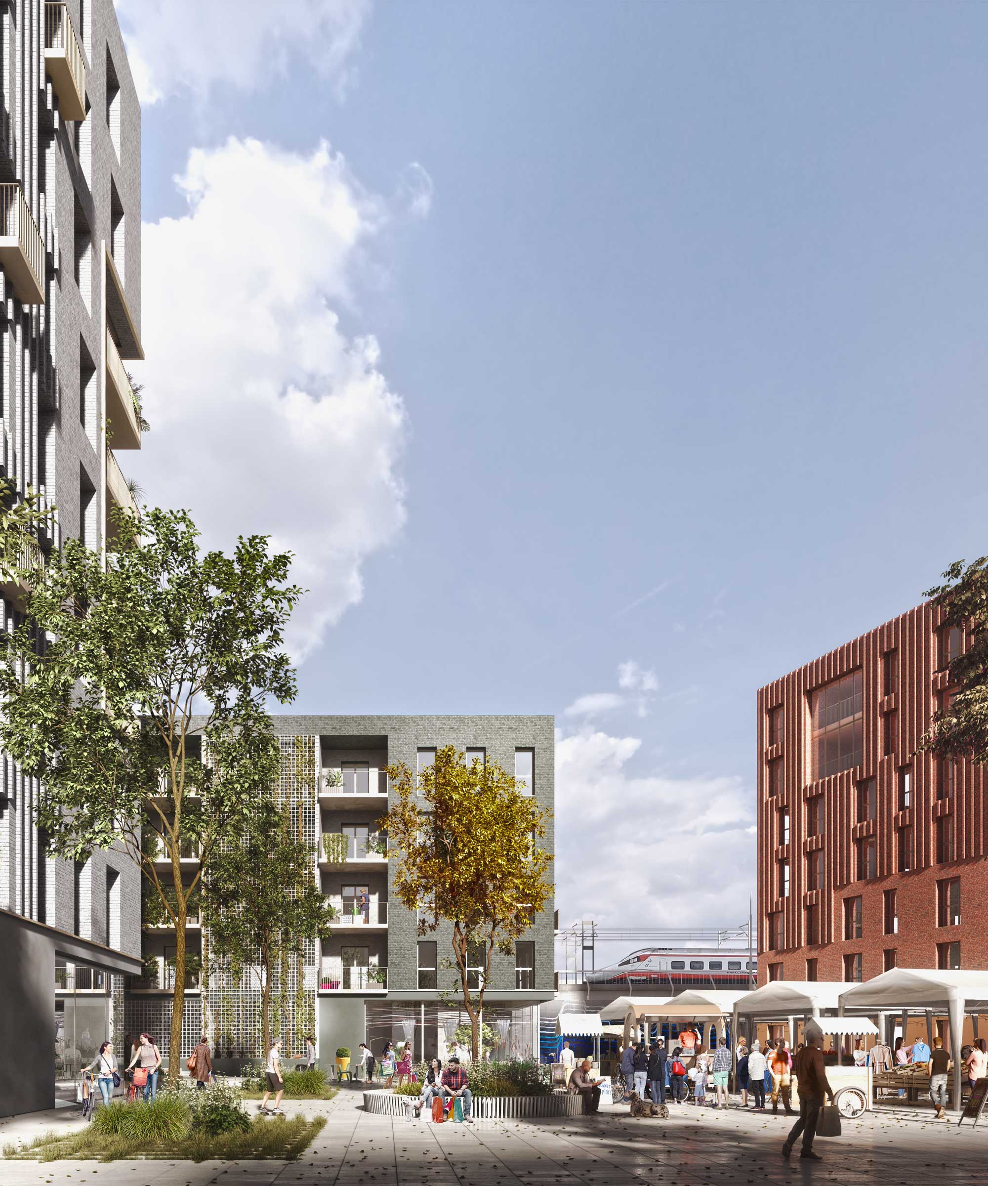 兰布拉泰广场（Scalo Lambrate为米兰的一个火车站区域，常见意译为兰布拉泰广场）  星火（Scintilla常见释义为星火、火花 ） 丨意大利米兰丨Park Associati-2