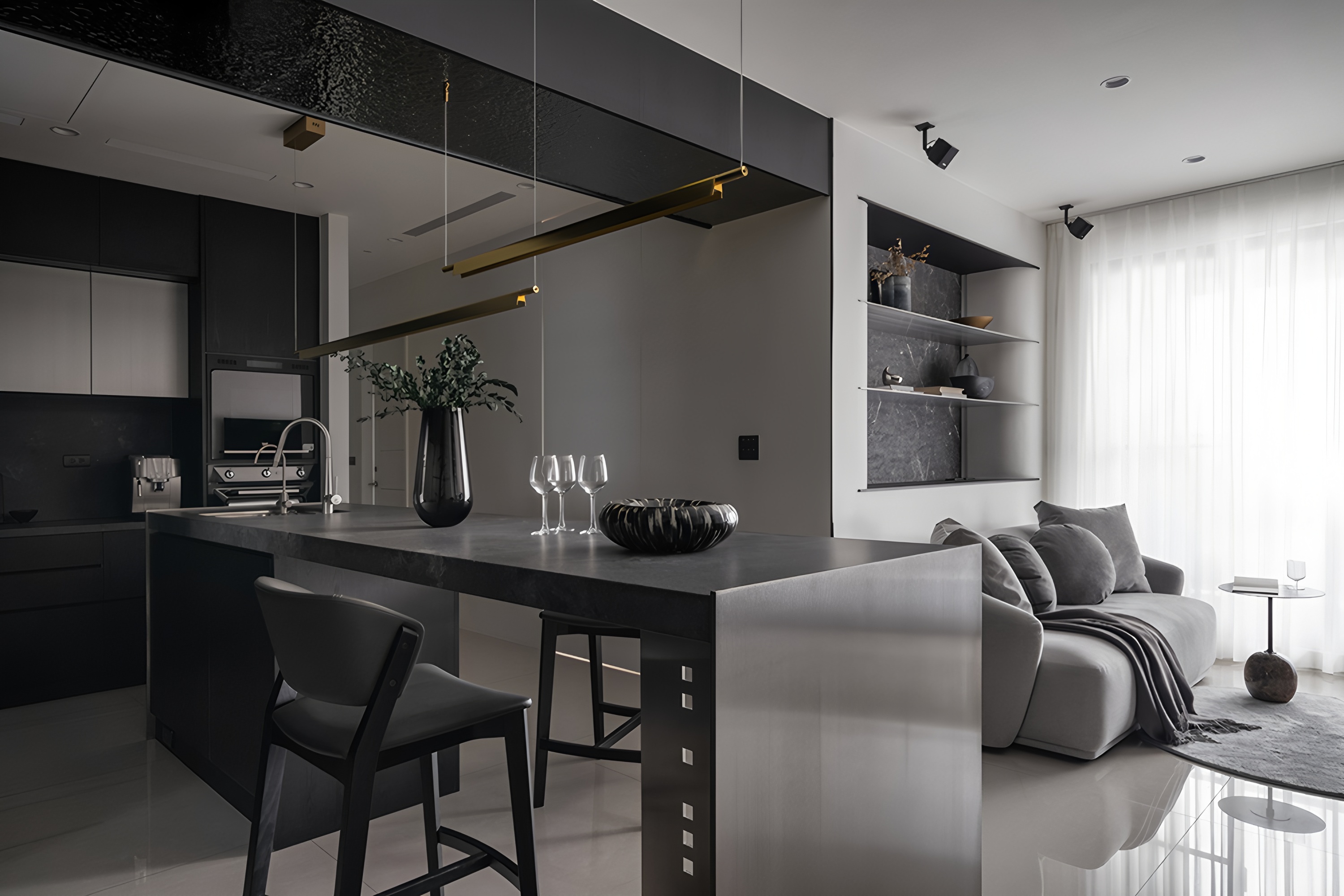 台南33坪灰韵蕴藏金属光住宅设计丨中国台南丨乔治黑羊设计-48