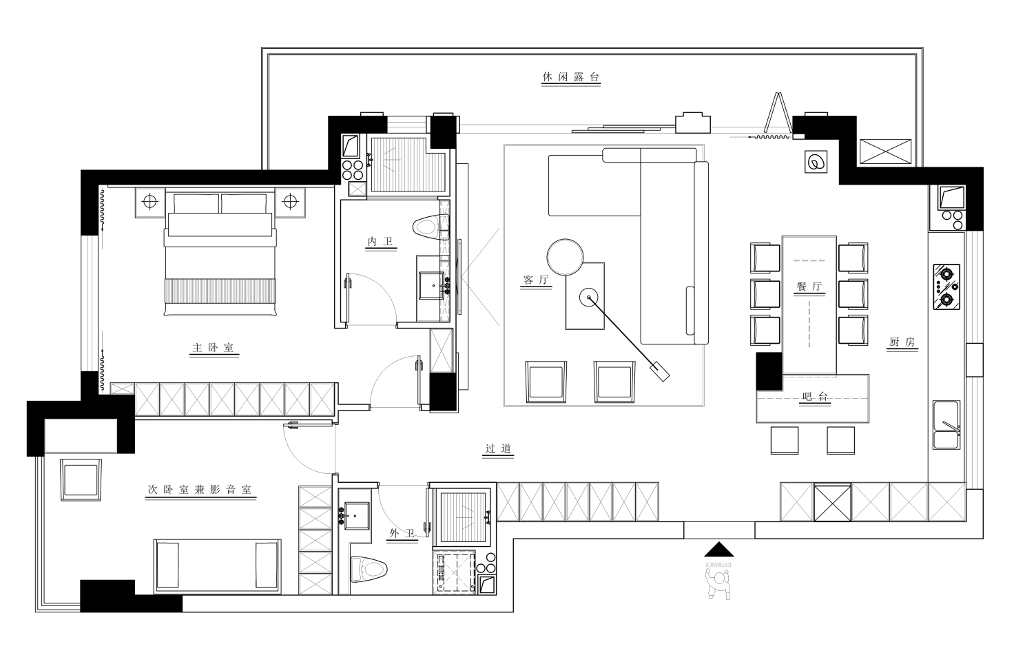 123m2现代简约风住宅-2