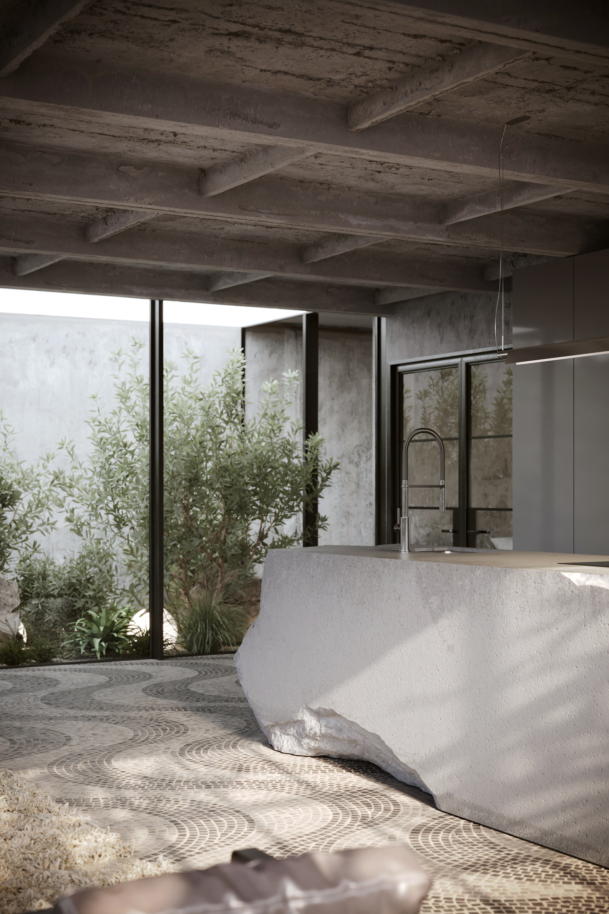 Concrete island in loft(非商业)-11