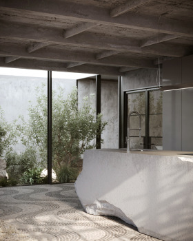 Concrete island in loft（非商业）