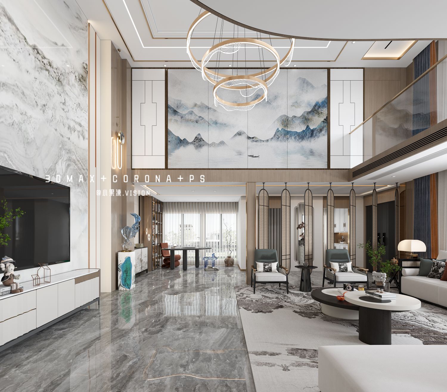 空间渲染—禅意新中式-5