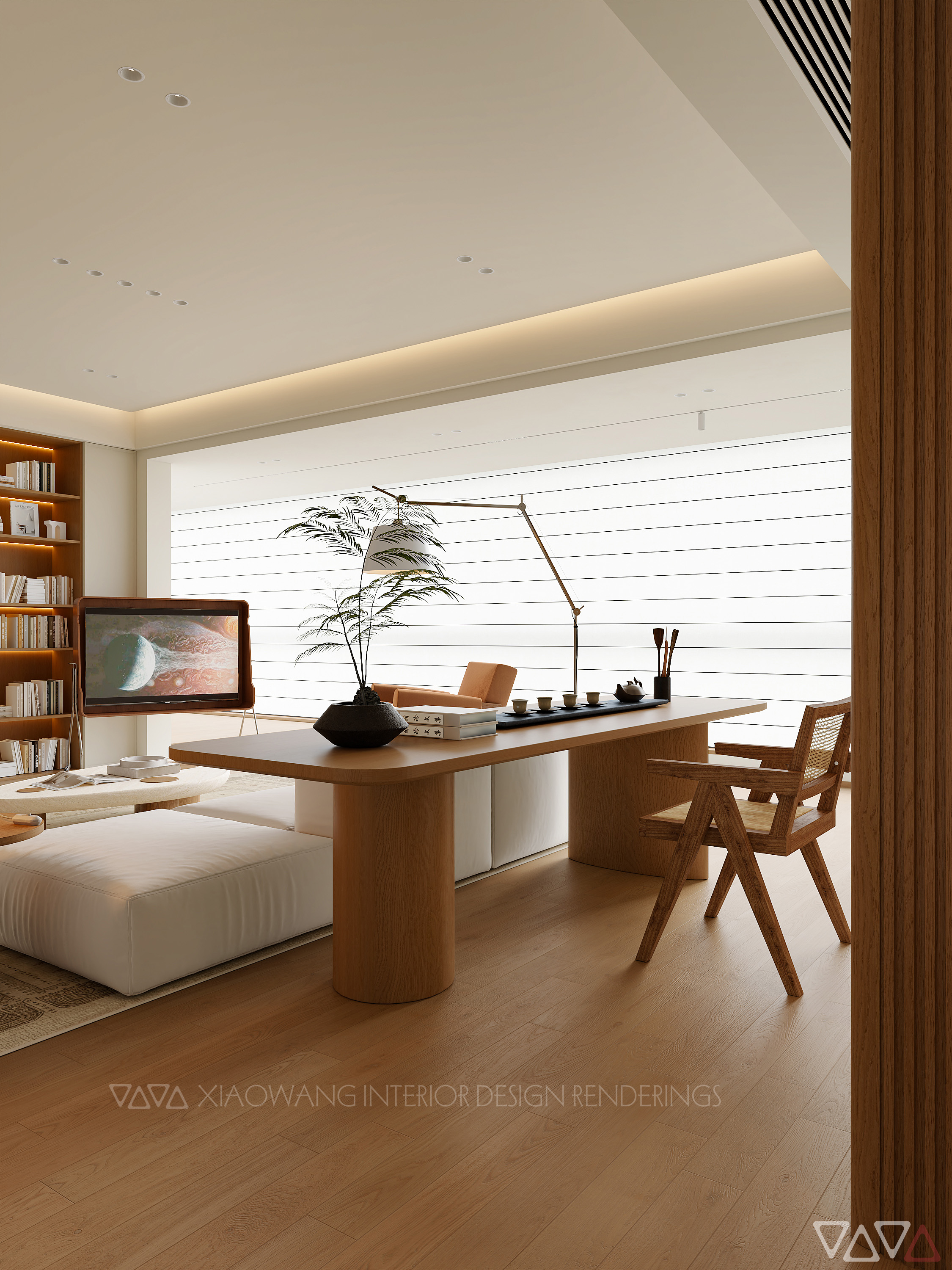 现代日式客餐厅效果图-8