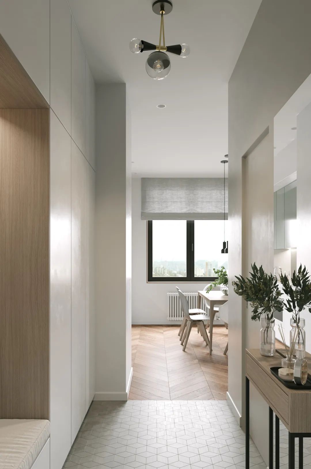 莫斯科 54㎡少女心公寓，LDK 一体化，清新绿++ 原木打造舒适空间-11