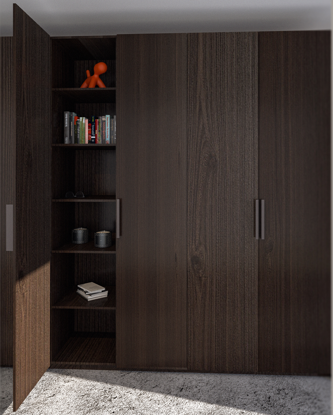 Technical drawing and 3D visual design of the wardrobe-5