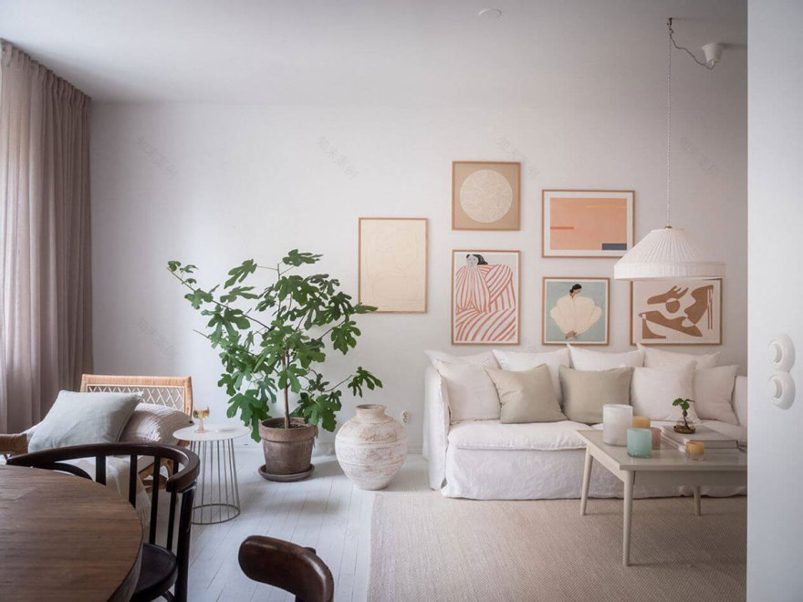 哥德堡带有女性风格的柔和斯堪的纳维亚风格家居(80 平方米)-1