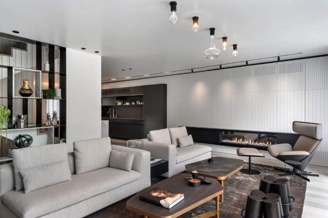 Aviram Kushmirski 打造轻奢风空间，黑白色调与实木地板的完美搭配-11