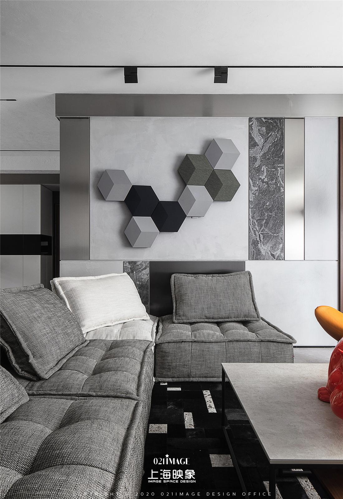 极简黑白灰,不锈钢与岩板的完美融合丨河马装饰-18