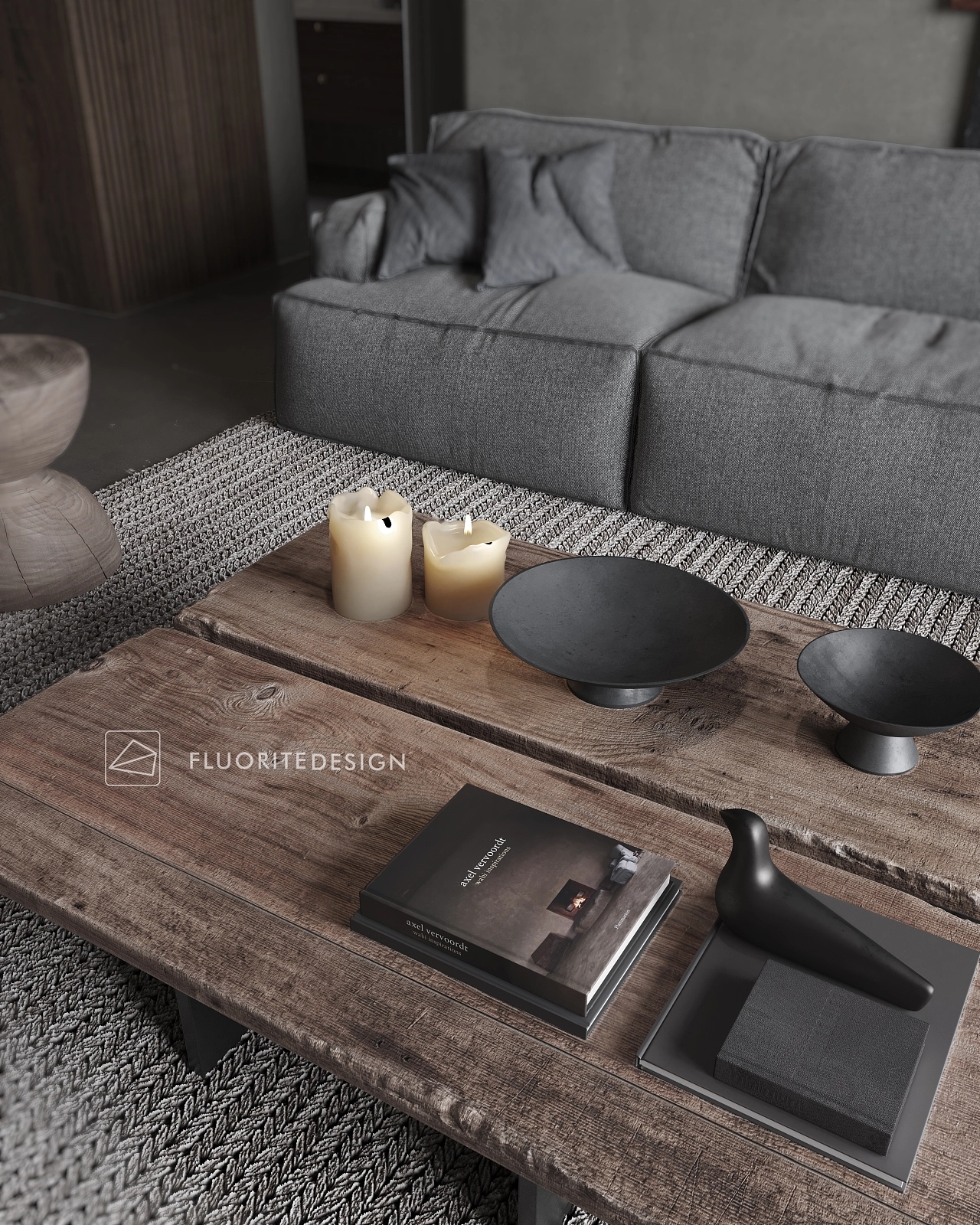 斑驳墙面的震撼美侘寂风设计案例丨FLUORITEDESIGN-14