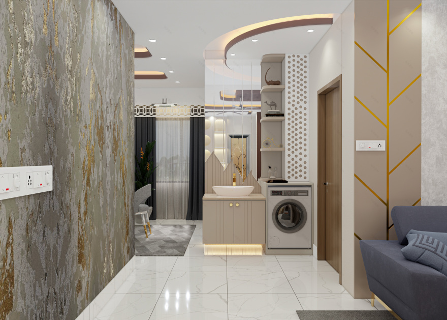 Living,Daining & kitchen室内设计项目丨Jr.Architect MD.Faruk-13