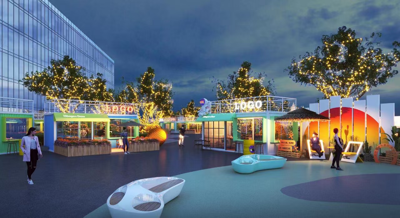 集装箱夜市#集装箱店铺#商业街店铺-2