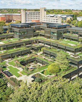 British studios regenerate landmark "Hanging Gardens of Basingstoke" office