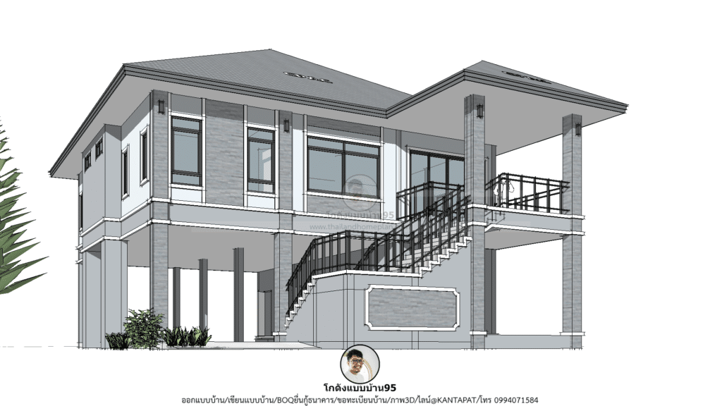 รับเขียนแบบบ้าน P  2485 两层住宅设计丨โกดังแบบบ้าน-15