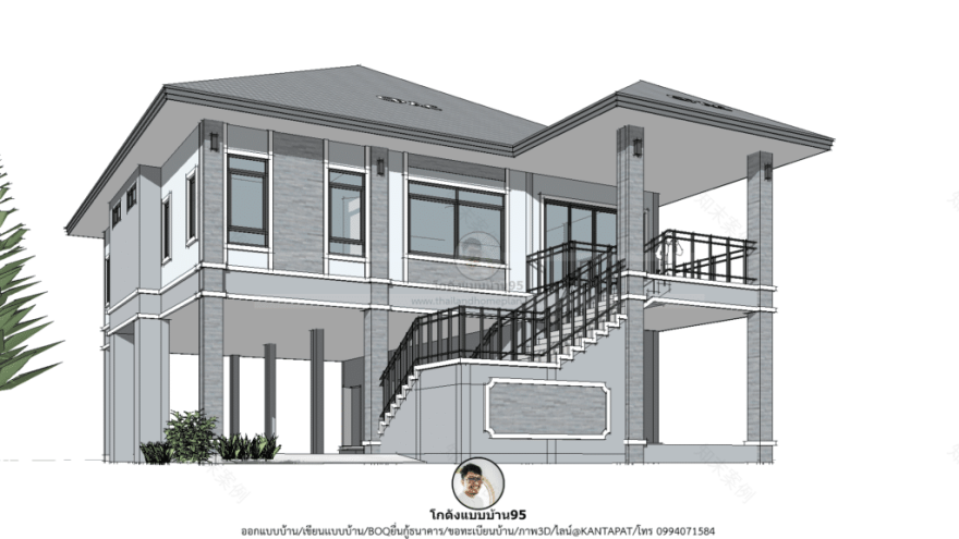 รับเขียนแบบบ้าน P 2485 两层住宅设计丨โกดังแบบบ้าน-15