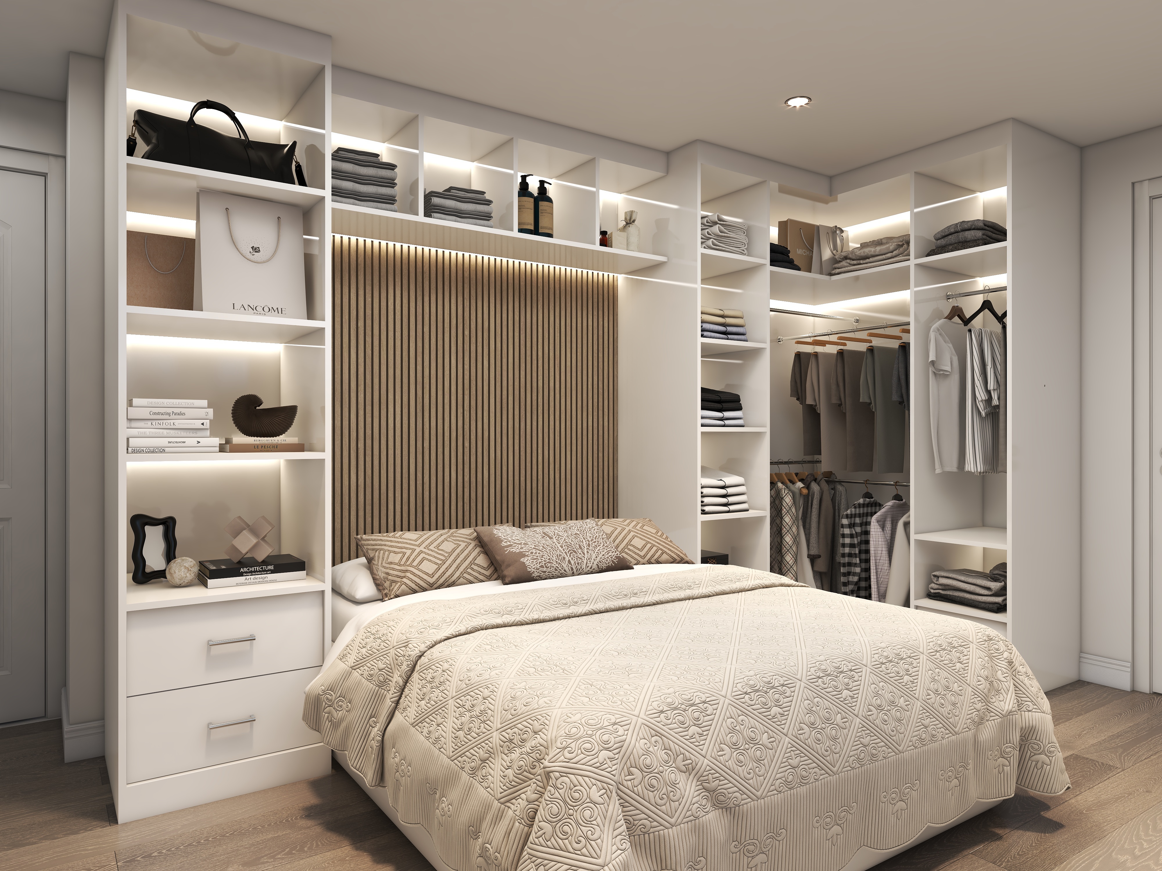 bedroom with attached working station desgn (UK)-2