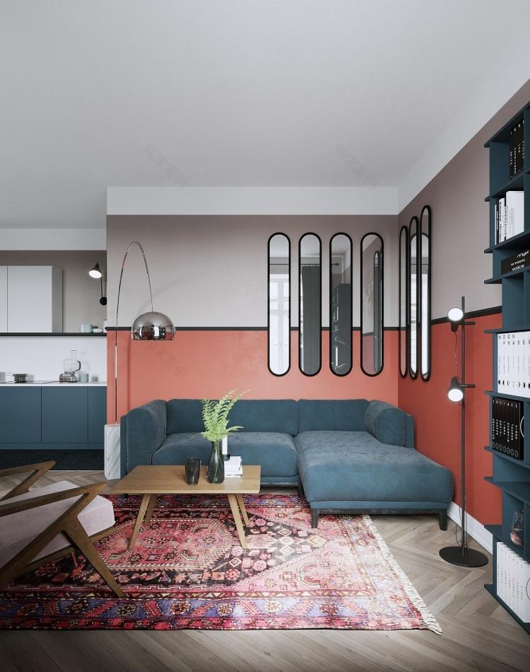 红色与蓝色的碰撞,打造时尚居家空间-4