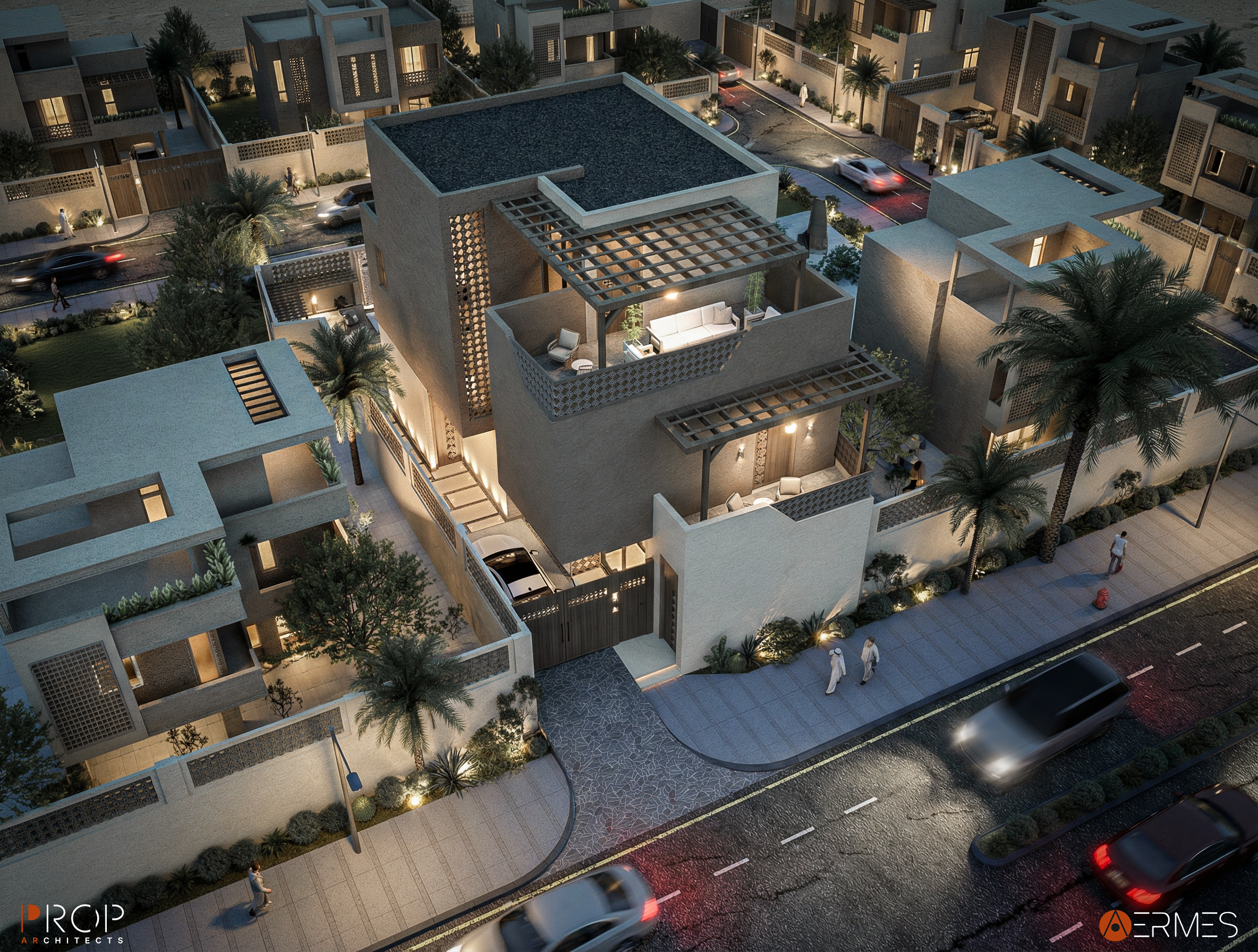 别墅外立面及景观丨沙特阿拉伯丨PROP & AERMES ARCHITECTS-15