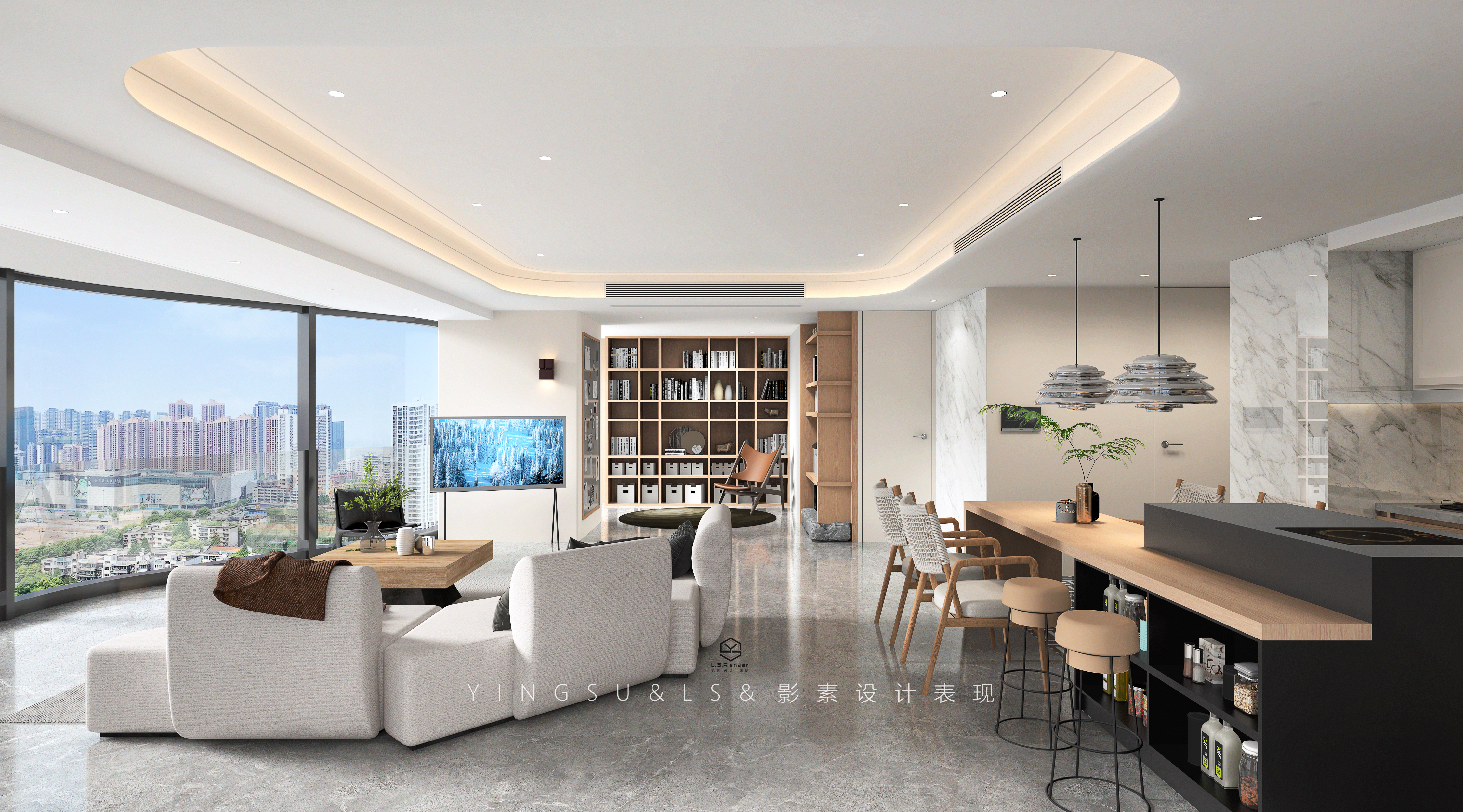 影素设计 • 大平层客餐厅设计表现-2