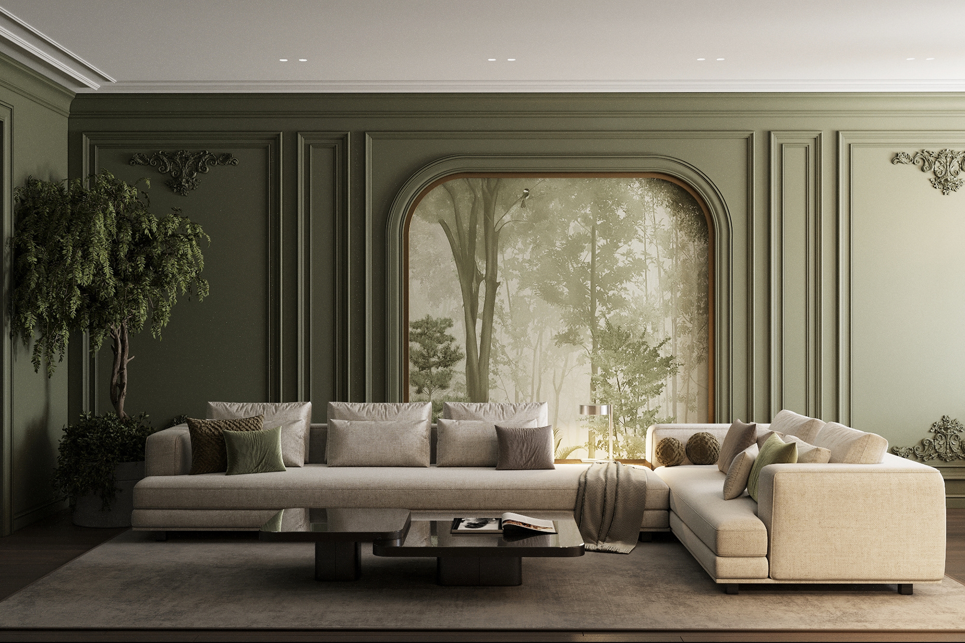Olive Green Living Room Design-4
