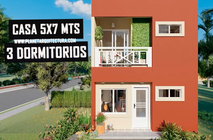 5×7米带3卧室房屋设计-5