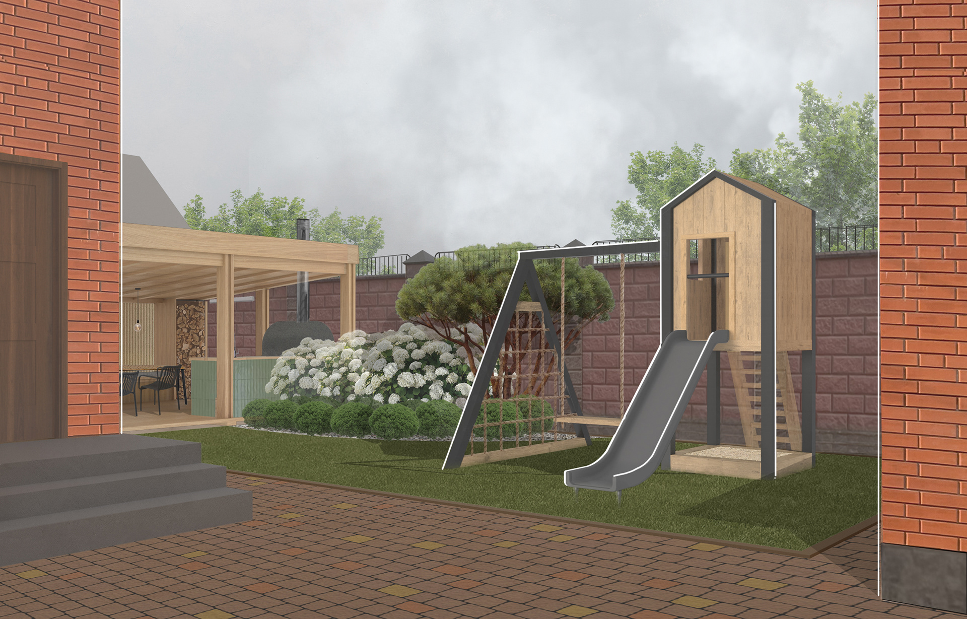 私家花园设计拼贴画丨MASSHTAB LA&D（景观建筑师Maria Holiuk）-1