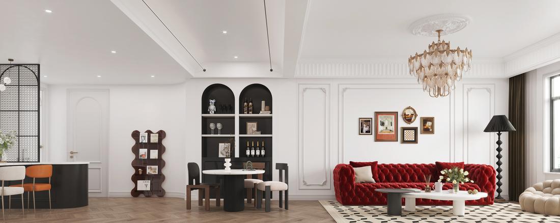 110㎡法式复古风住宅设计-13