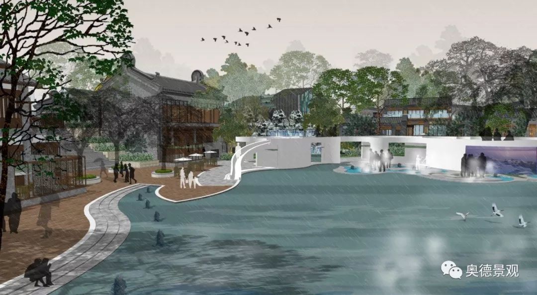 西安沣滨水镇 | 古韵新中式,生态康养的文旅小镇-50