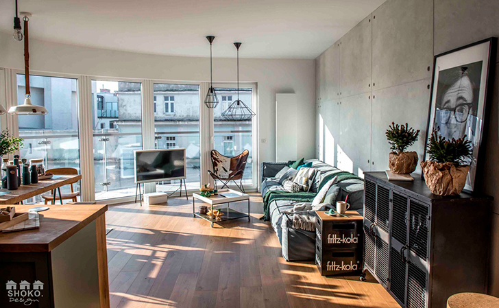 波兰全景窗公寓 | 明亮色彩与趣味空间-18
