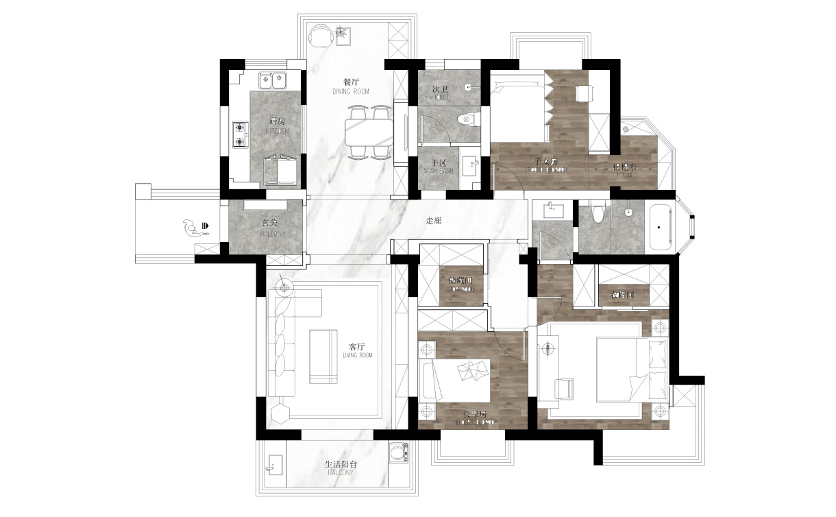 麻吉小院 · 142㎡温润空间设计丨美国凤凰城丨麻吉空间联合设计机构-20