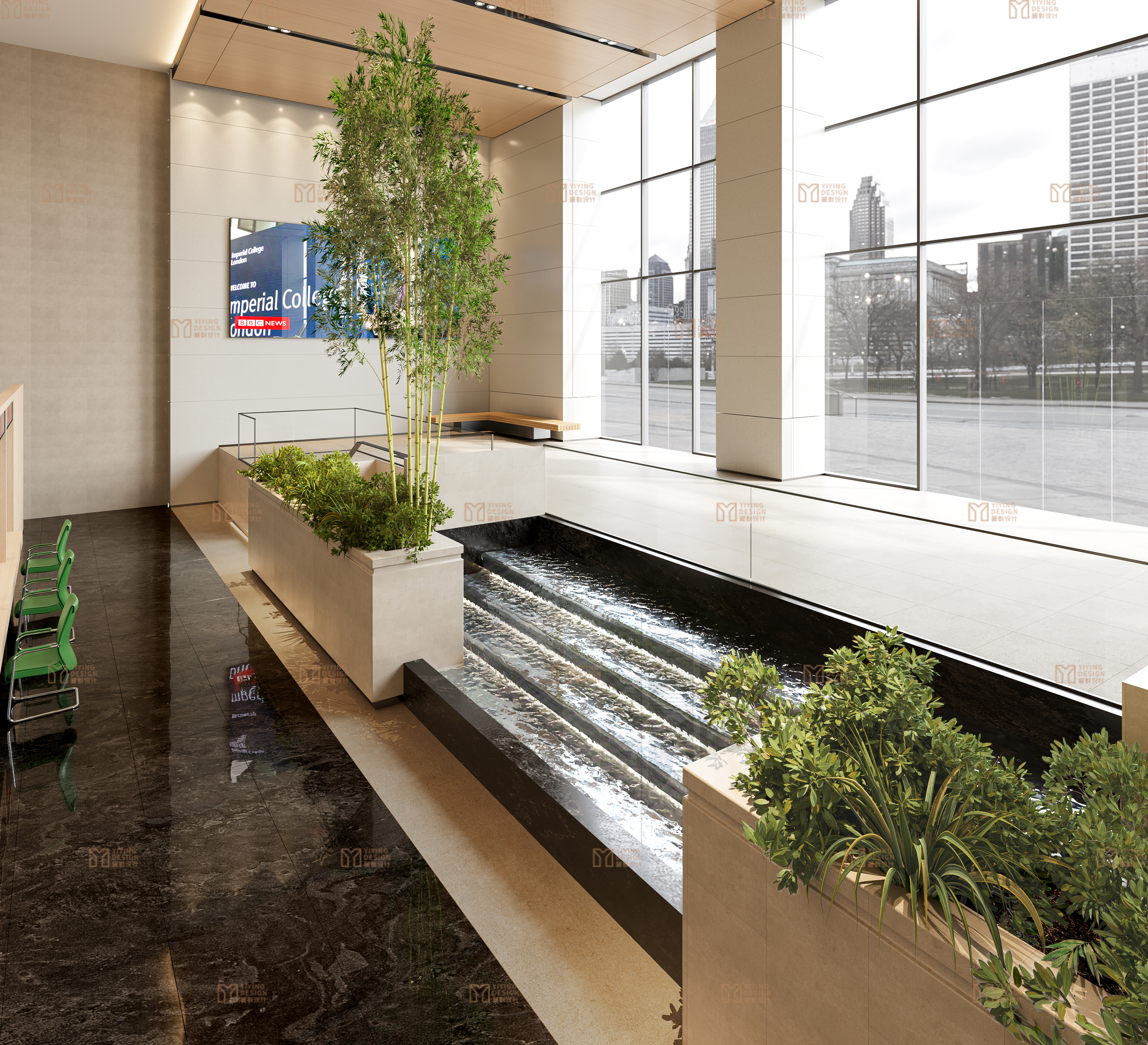 民生银行办公大楼┃办公室┃效果图-2