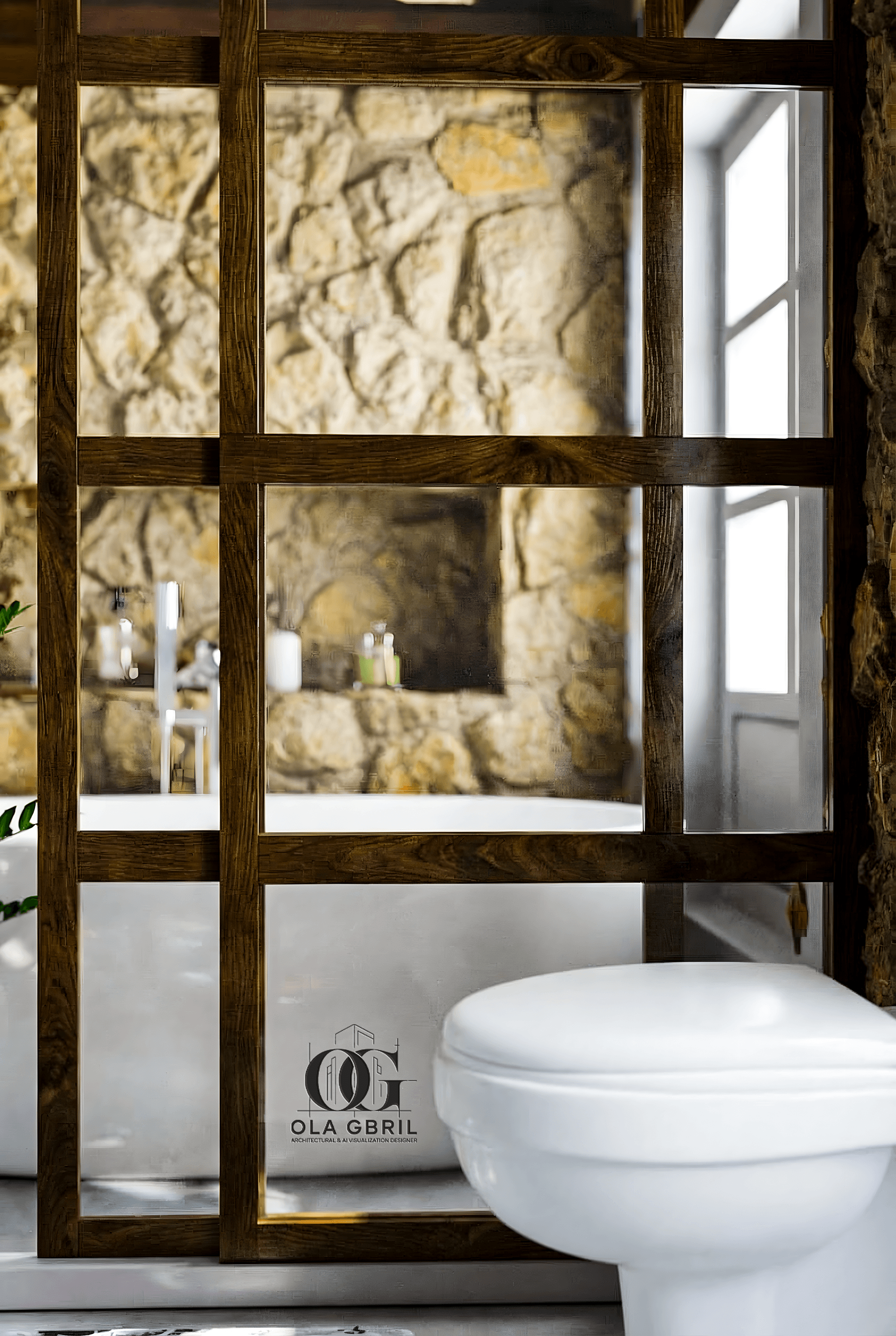 Modern Natural Bathroom | Interior Visualization-16