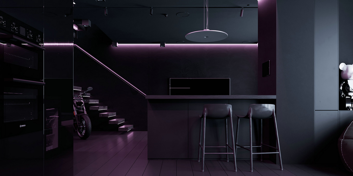 高级黑+工业风,帅气而个性的生活居所-12