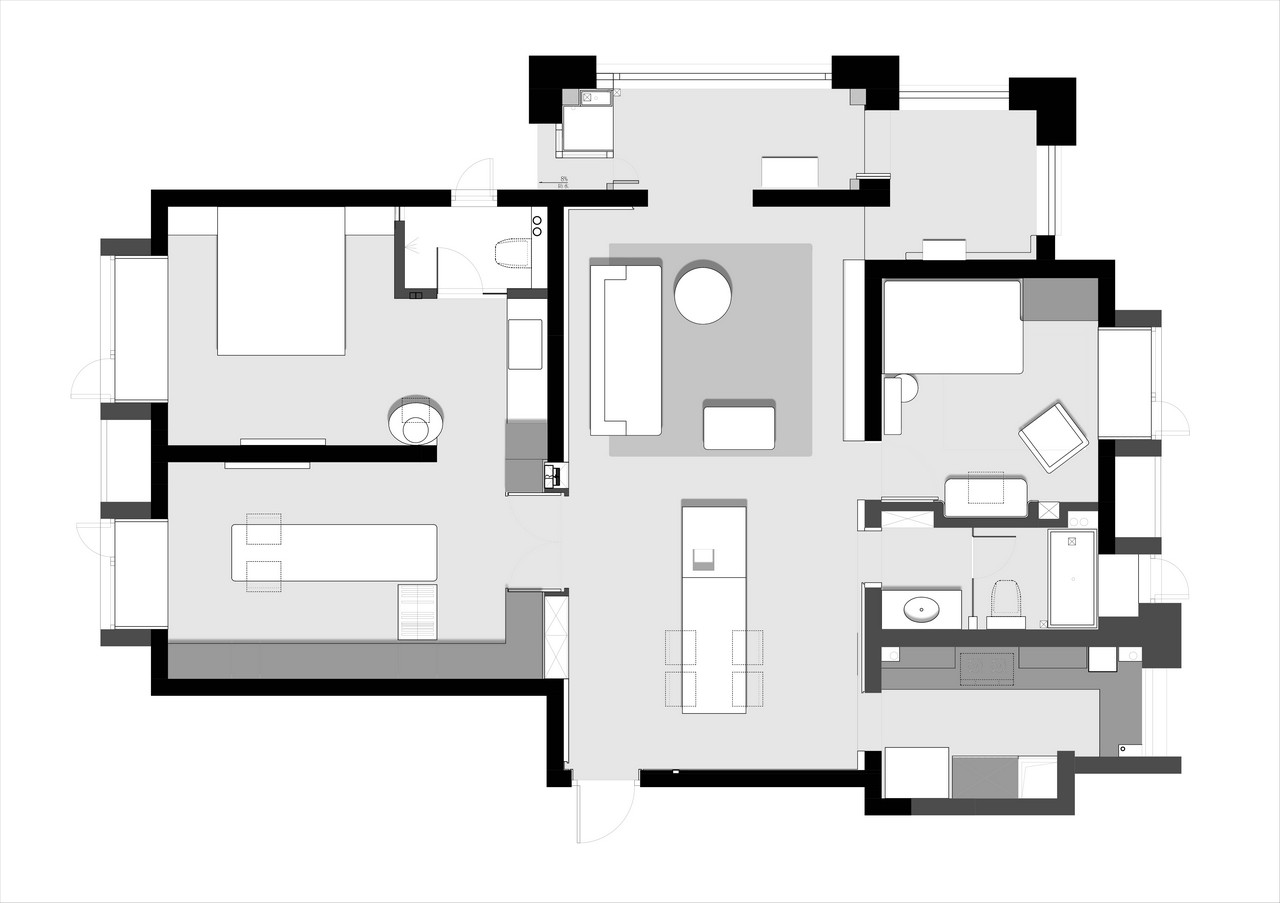 诗享家设计 | 140㎡高级灰现代简约住宅,生活不寻常-16
