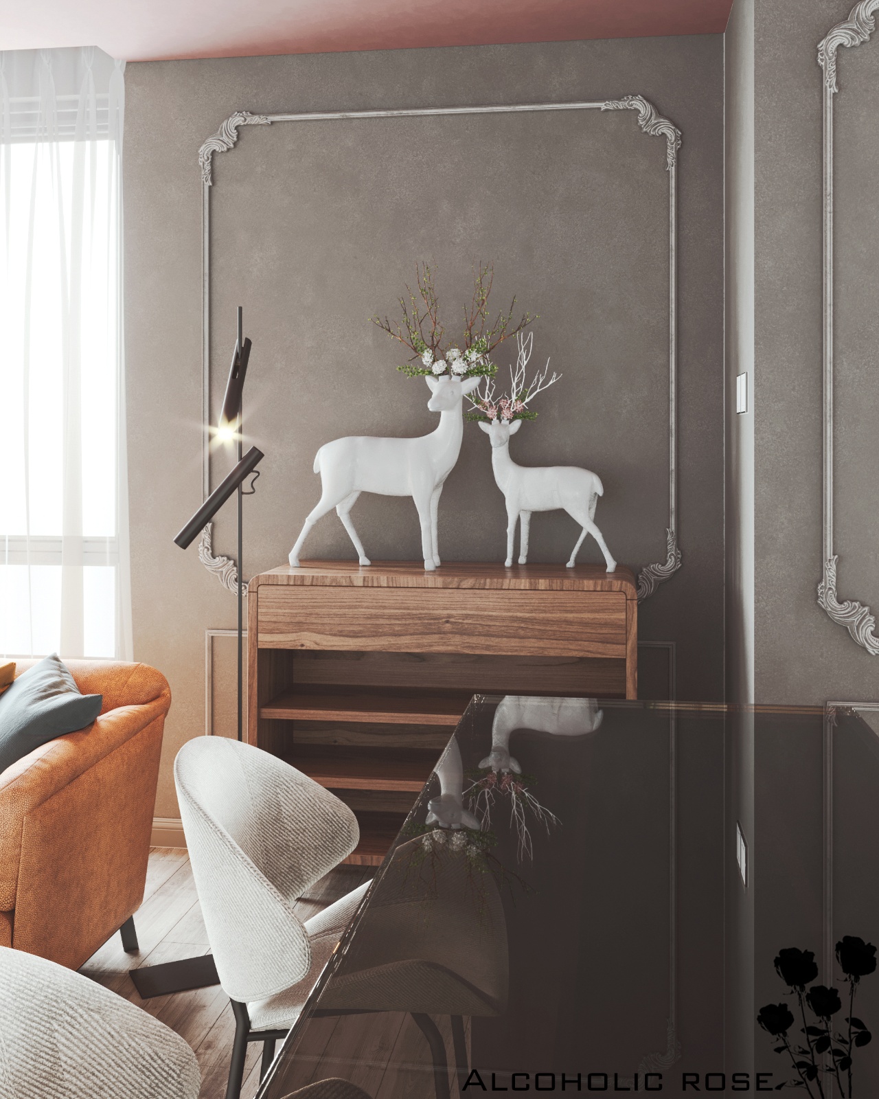 北欧轻奢风 | 灰色与粉色的完美融合-7