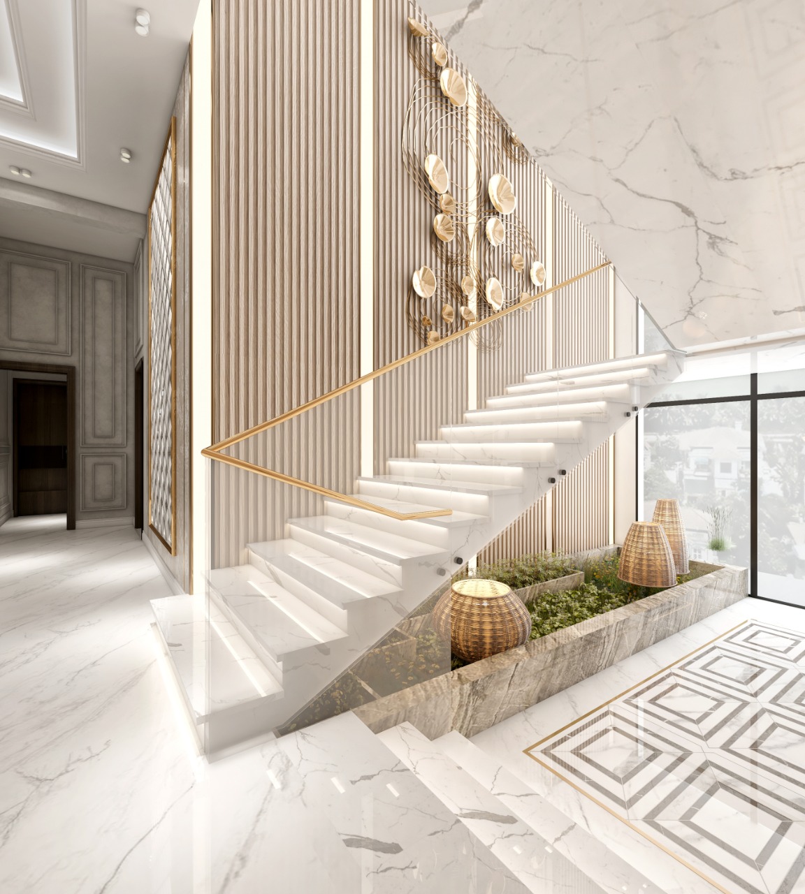 Dubai Villas | Stairs Area Design-0