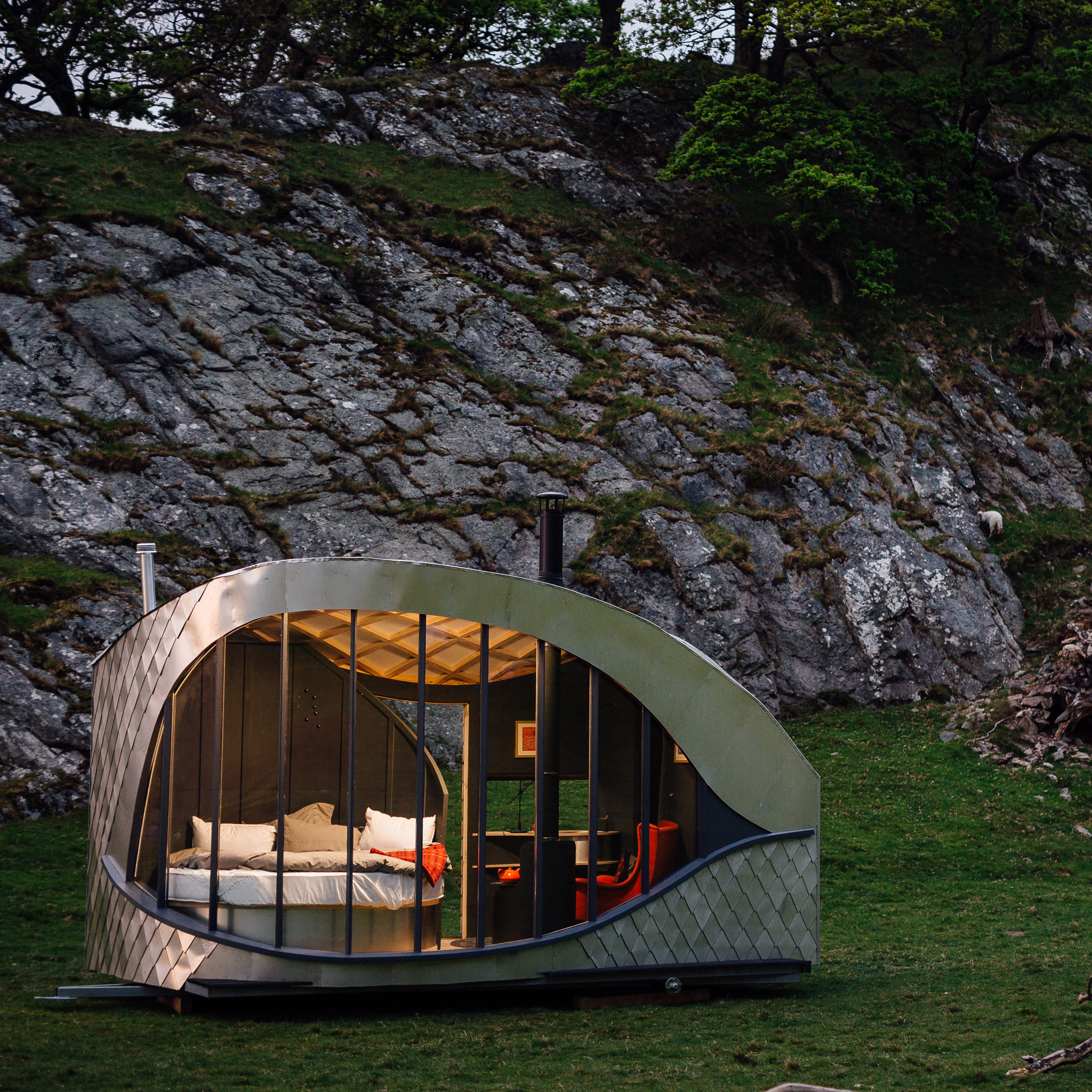 Eight pop-up "glamping" cabins built to tour the Welsh countryside-25
