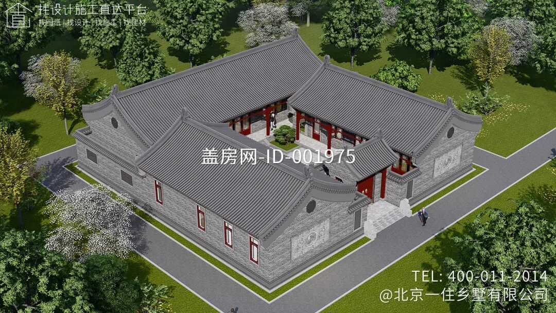 【设计师案例】土建参考造价60万，面宽22m×进深22m湖北枣阳一层中式三合院-30