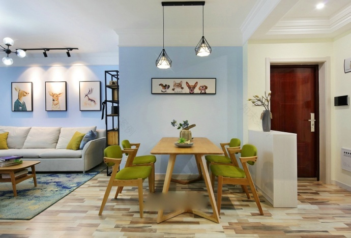 #老房改造# 90平现代混搭 清爽的家居设计~-3