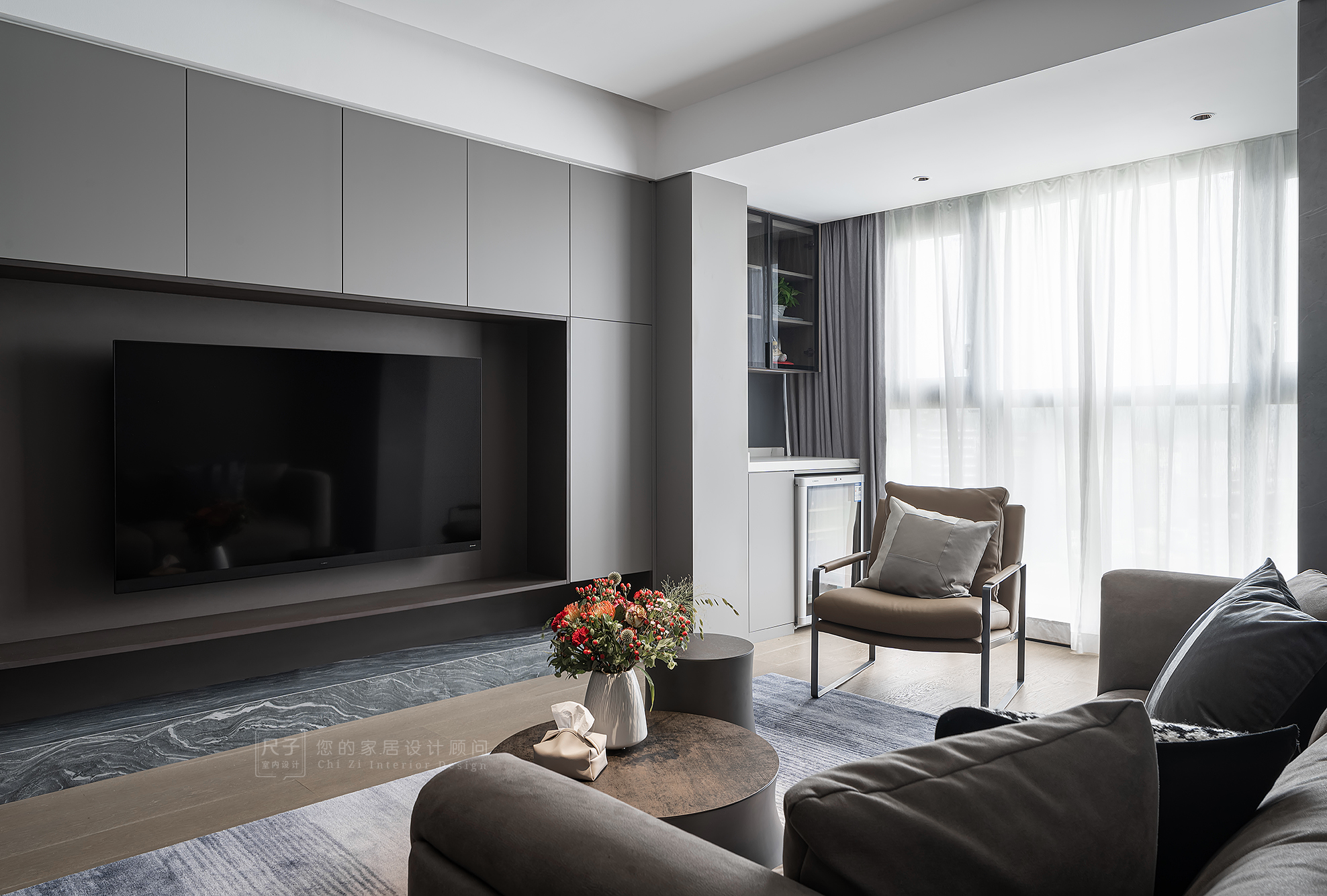 酷灰质感的都市馨居丨中国深圳丨尺子室内设计-40