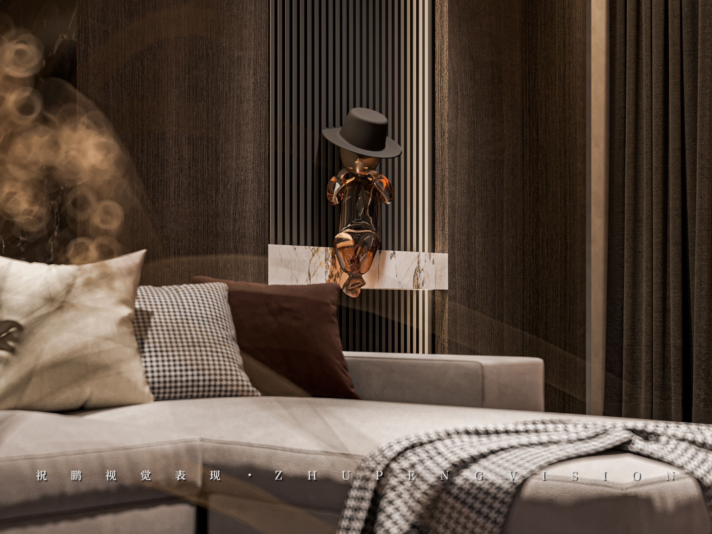 大平层家装效果图丨武汉祝鹏视觉表现-4