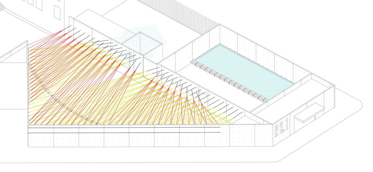 临时编织庭院·纽约 PS1 的彩色绳索云-8