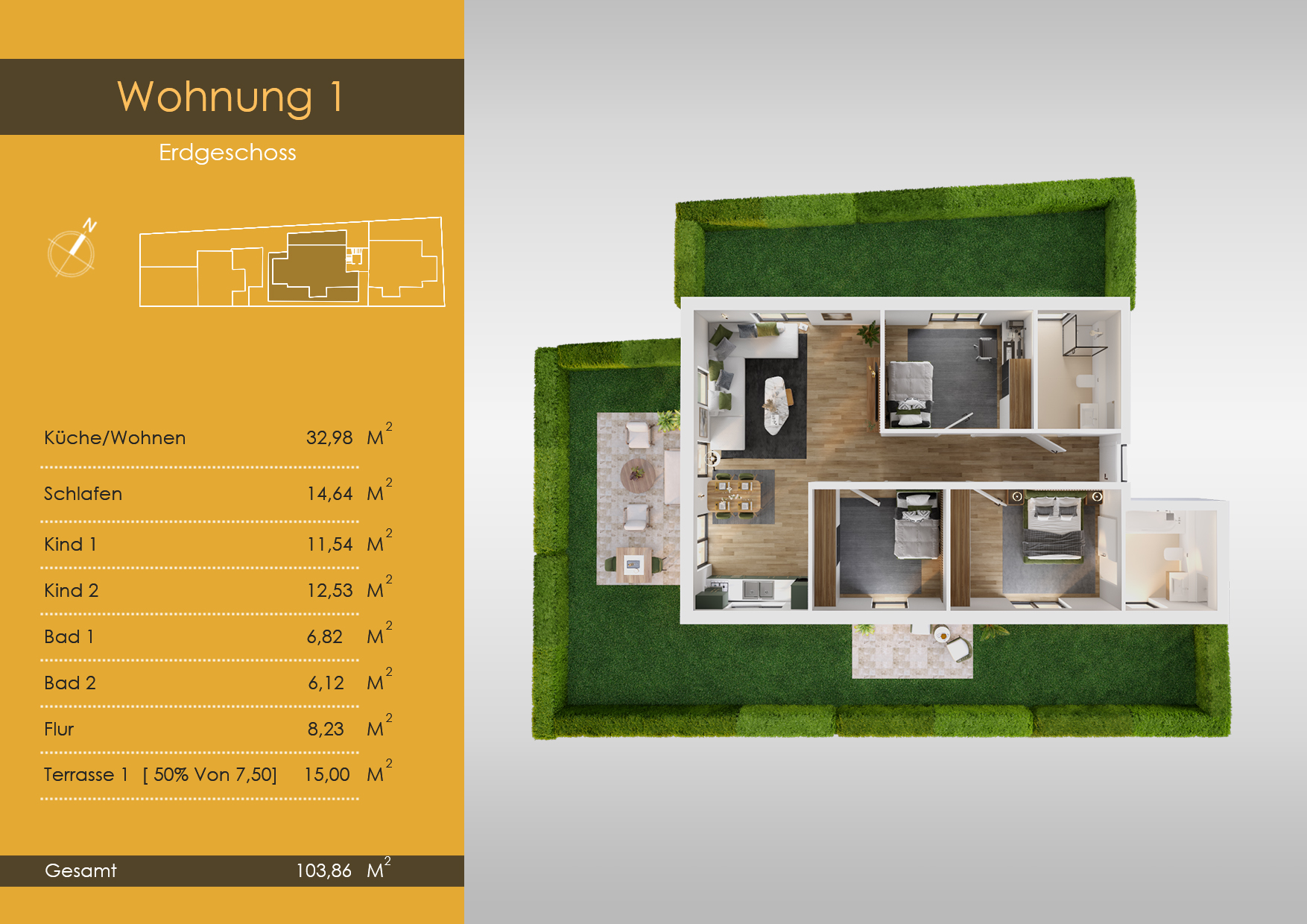 德国住宅开发项目3D户型图与宣传册设计-14