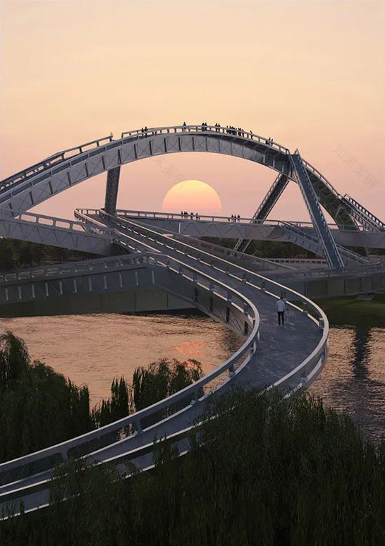 南京秦淮新河步行桥方案丨中国南京丨建筑大师 Christian Kerez-18