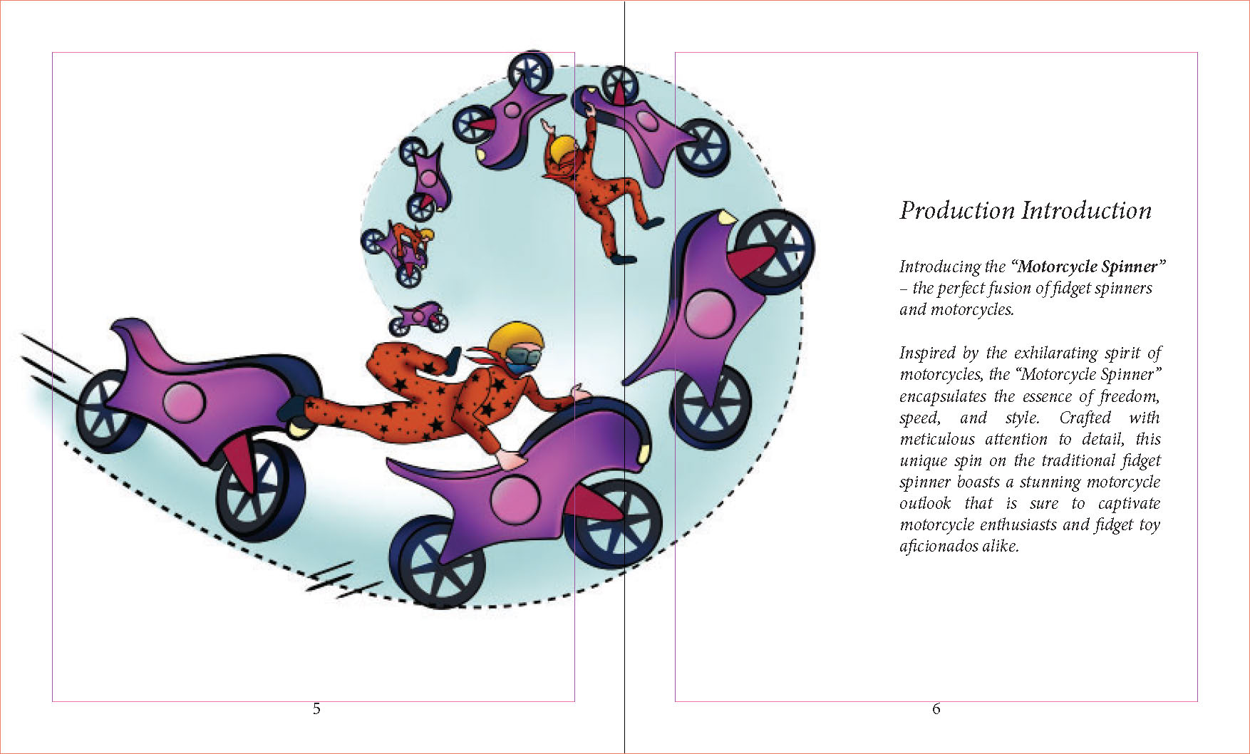 “Motorcycle Spinner”指尖陀螺玩具插画及手册设计丨Catie Doa-6