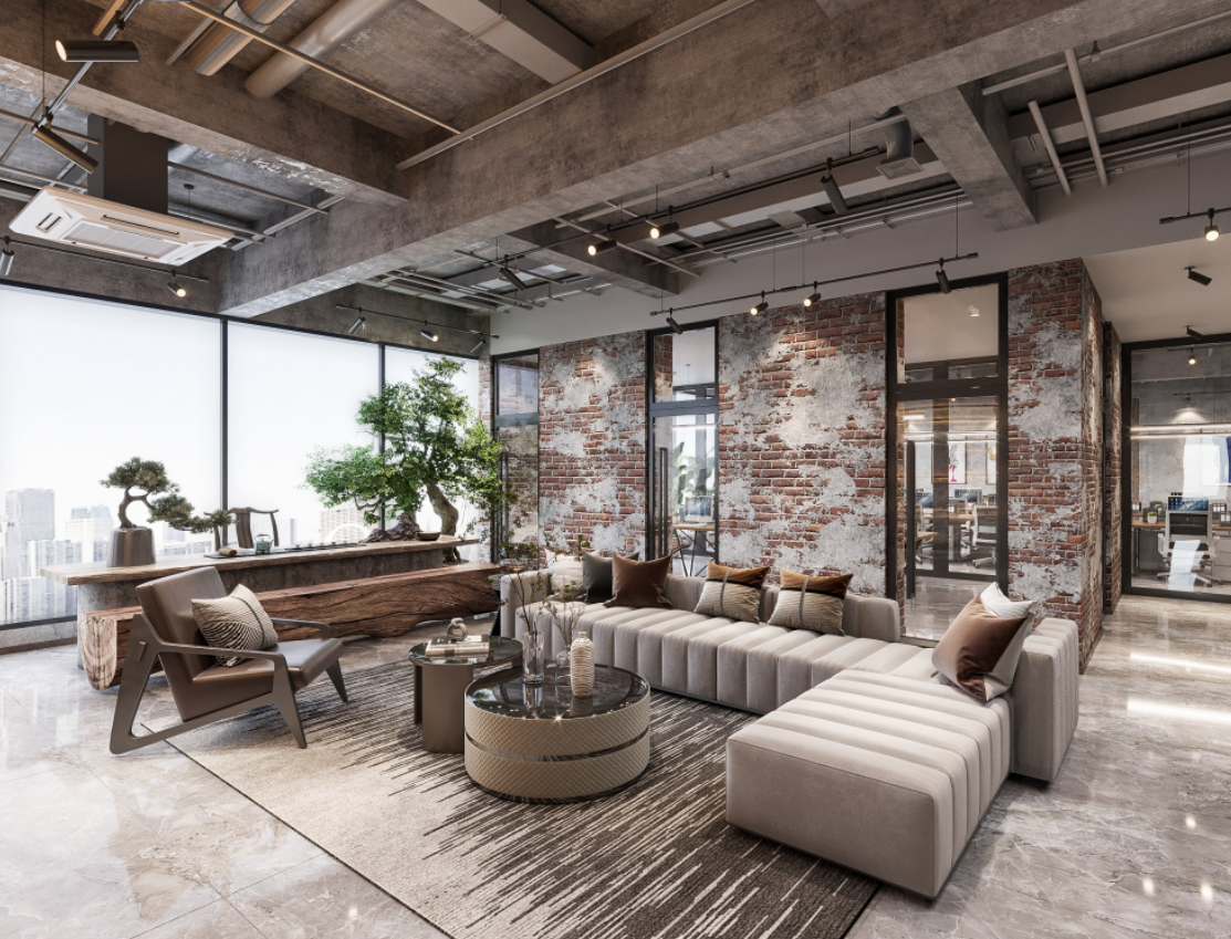 工业风红砖墙办公室设计-2