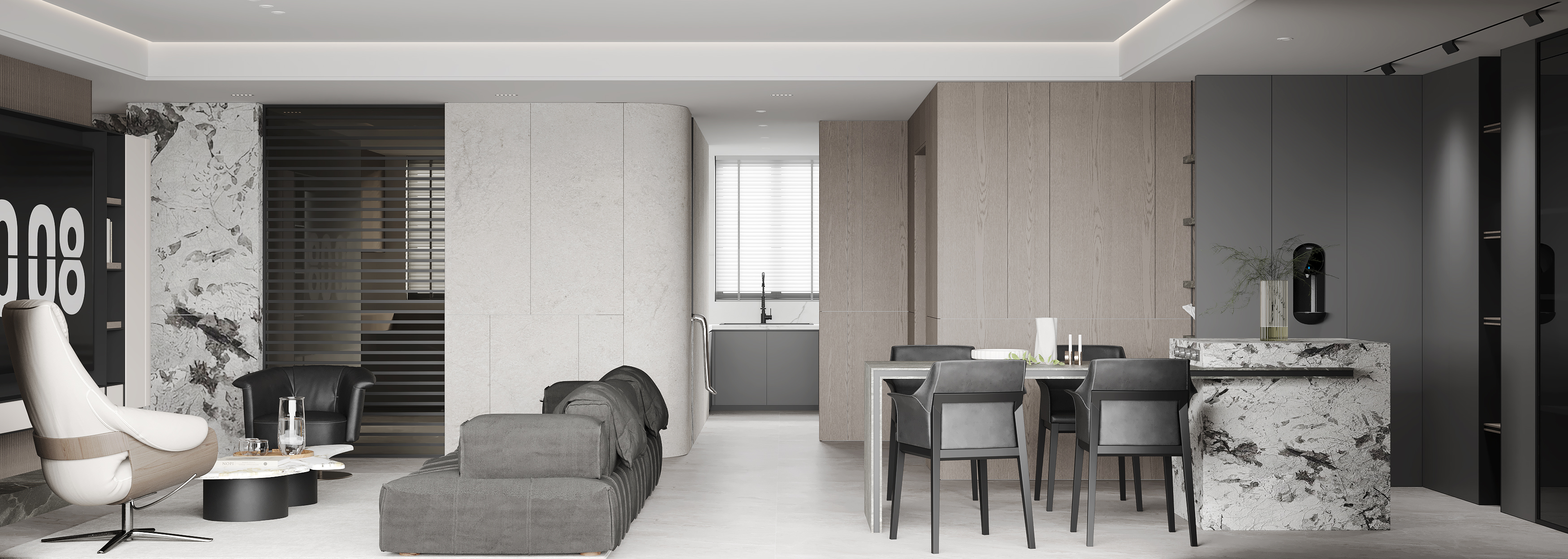 现代简约客餐厅 效果图 渲染-0