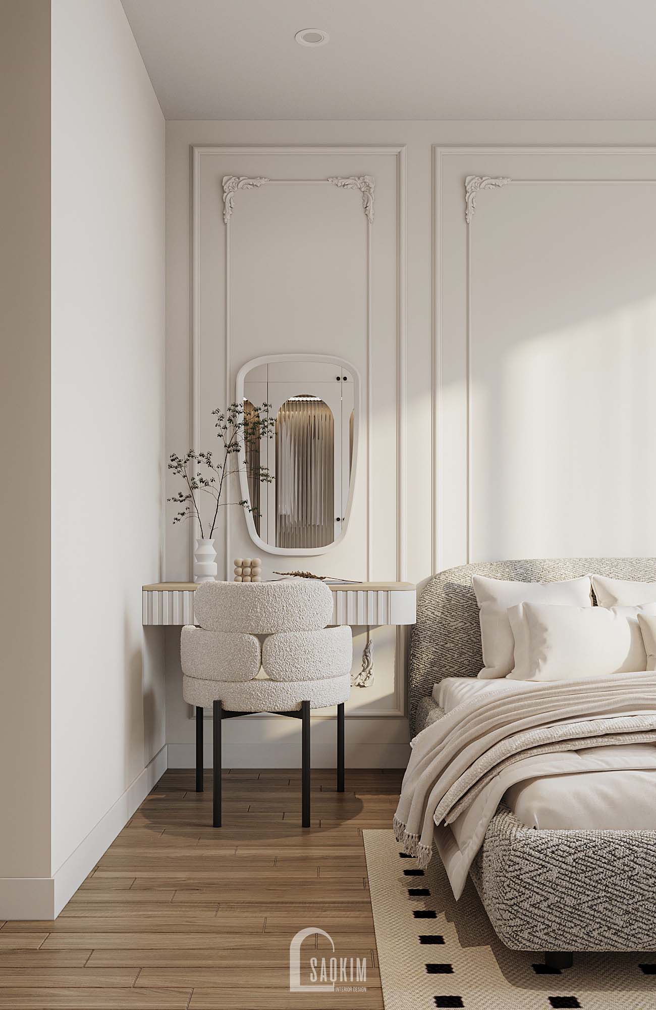 Korea Chic x Parisian style apartment Green Diamond-20